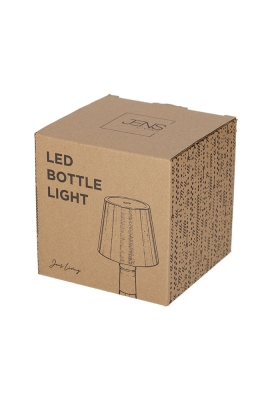 Jens Living Led Fles Lamp Zwart 11x11x14.5cm 1stuks Jens Living Led Fles Lamp Zwart 11x11x14.5cm 1stuks