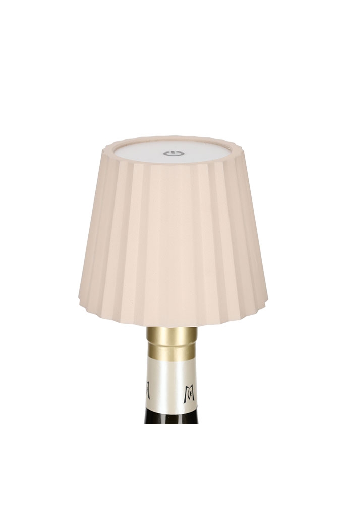 Jens Living Led Fles Lamp Ribbel Taupe 11.2x11.2x14.5cm 1stuks Jens Living Led Fles Lamp Ribbel Taupe 11.2x11.2x14.5cm 1stuks