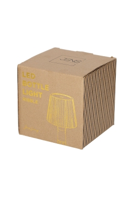 Jens Living Led Fles Lamp Ribbel Taupe 11.2x11.2x14.5cm 1stuks Jens Living Led Fles Lamp Ribbel Taupe 11.2x11.2x14.5cm 1stuks
