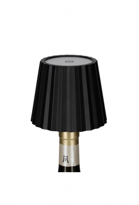 Jens Living Led Fles Lamp Ribbel Zwart 11.2x11.2x14.5cm 1stuks Jens Living Led Fles Lamp Ribbel Zwart 11.2x11.2x14.5cm 1stuks