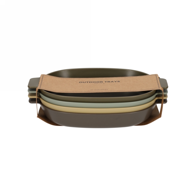 Norlander Outdoor Ovalen Bordjes set van 4stuks 24x14x3.7cm 1stuks Norlander Outdoor Ovalen Bordjes set van 4stuks 24x14x3.7cm 1stuks