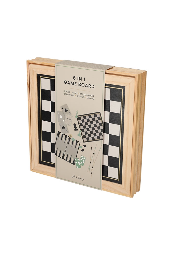 Jens Living Houten 6 in 1 Spel 26.5x4.5x26.5cm 1stuks