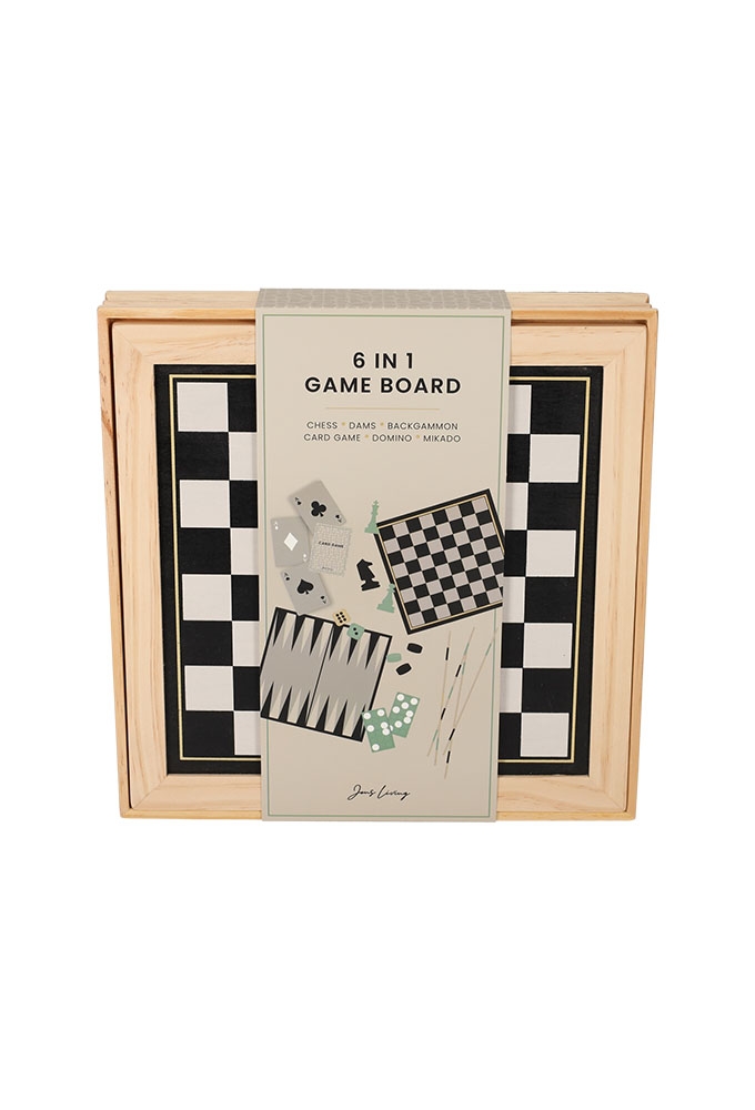 Jens Living Houten 6 in 1 Spel 26.5x4.5x26.5cm 1stuks