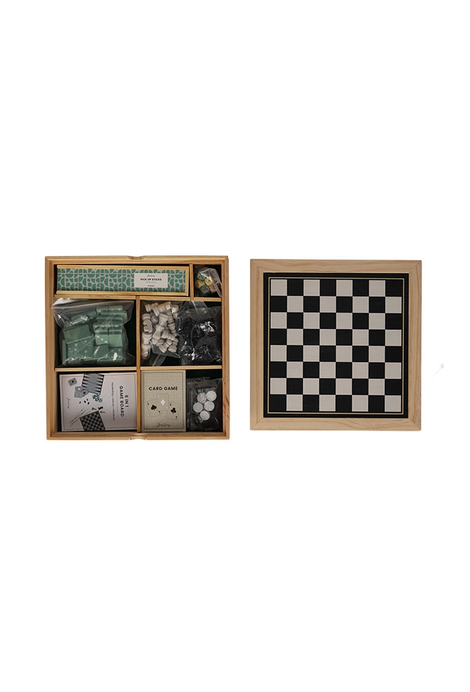 Jens Living Houten 6 in 1 Spel 26.5x4.5x26.5cm 1stuks