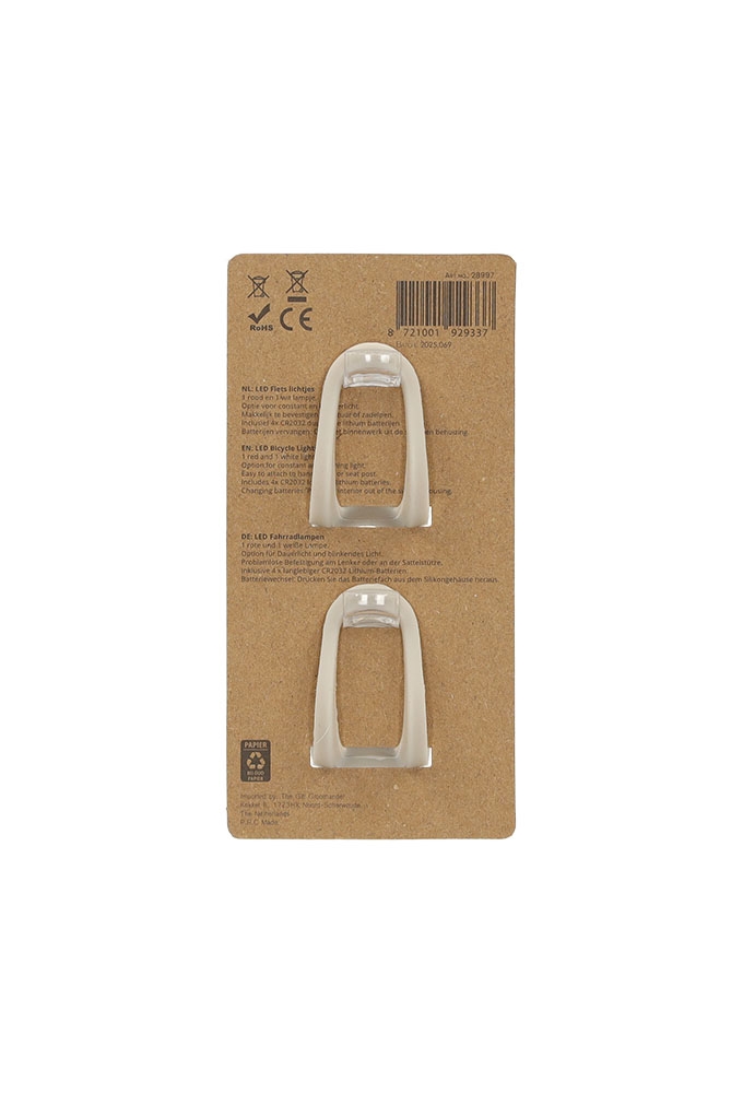 Norlander Led Fietslampen Taupe set van 2stuks 3.5x5x3cm 1stuks