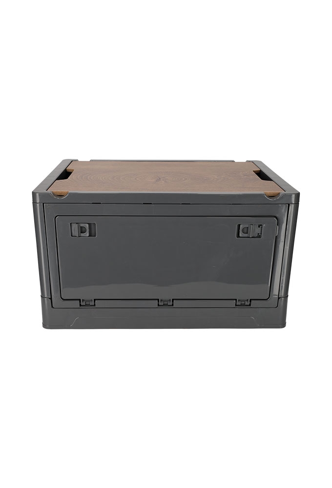 Norlander Krat met houten deksel Antraciet 43.7x30.7x25cm 1stuks