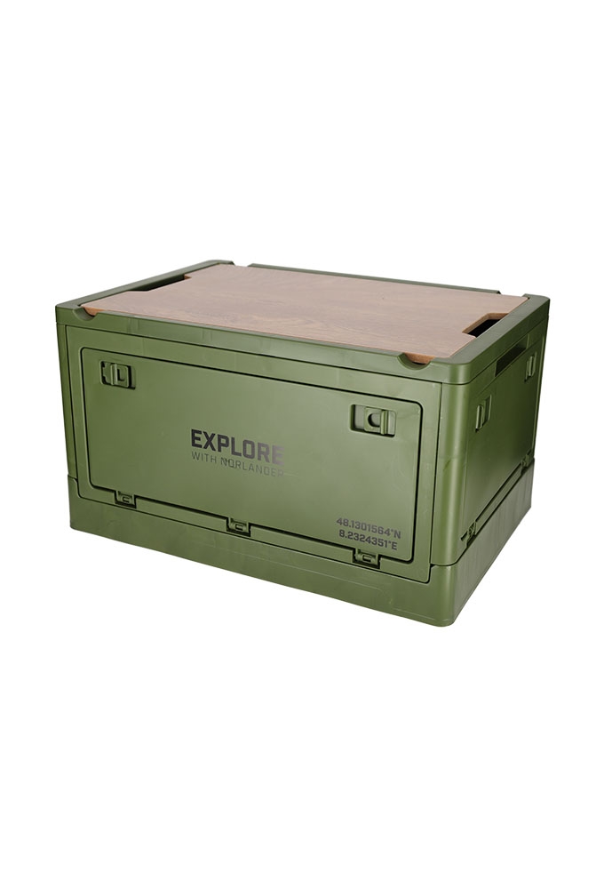 Norlander Krat met houten deksel Groen 43.7x30.7x25cm 1stuks