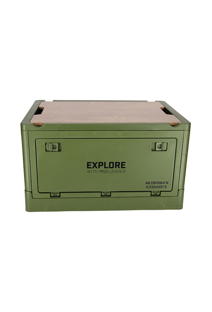 Norlander Krat met houten deksel Groen 43.7x30.7x25cm 1stuks