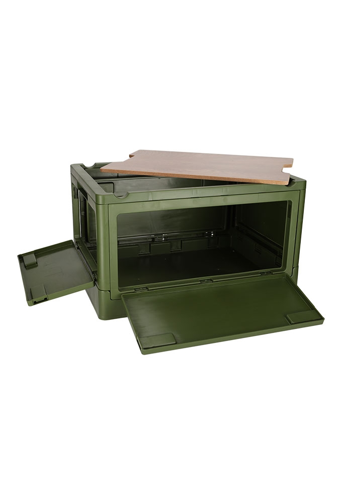 Norlander Krat met houten deksel Groen 43.7x30.7x25cm 1stuks