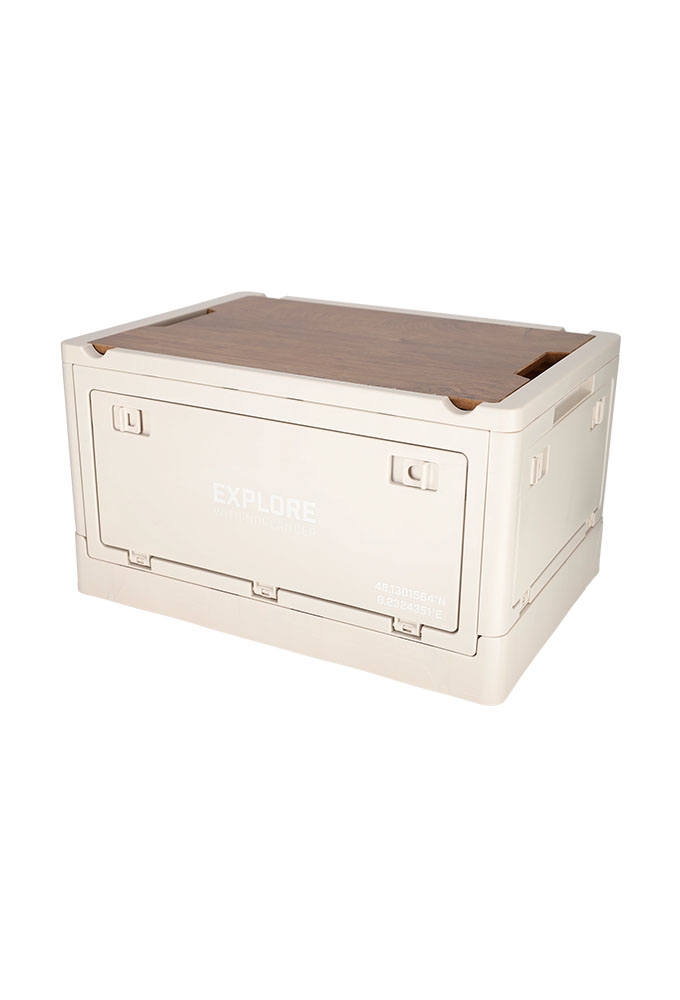 Norlander Krat met houten deksel Off white 43.7x30.7x25cm 1stuks
