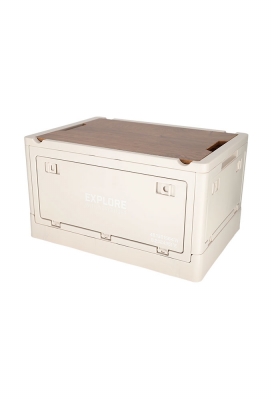 Norlander Krat met houten deksel Off white 43.7x30.7x25cm 1stuks