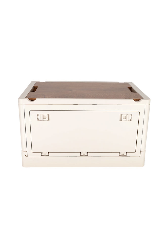 Norlander Krat met houten deksel Off white 43.7x30.7x25cm 1stuks