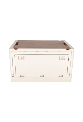 Norlander Krat met houten deksel Off white 43.7x30.7x25cm 1stuks