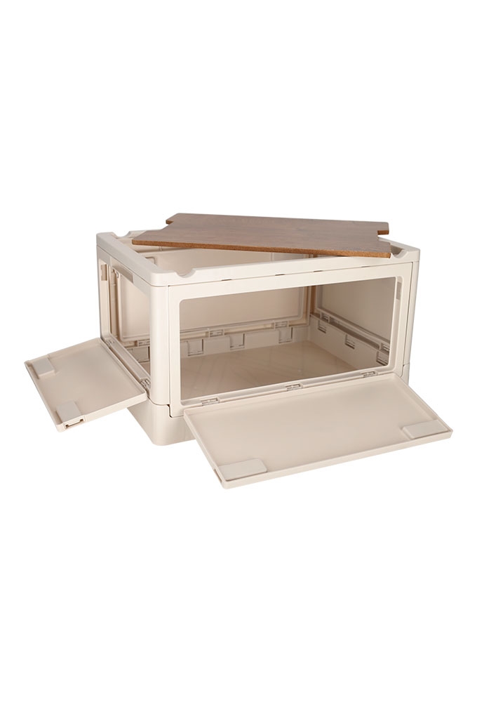 Norlander Krat met houten deksel Off white 43.7x30.7x25cm 1stuks