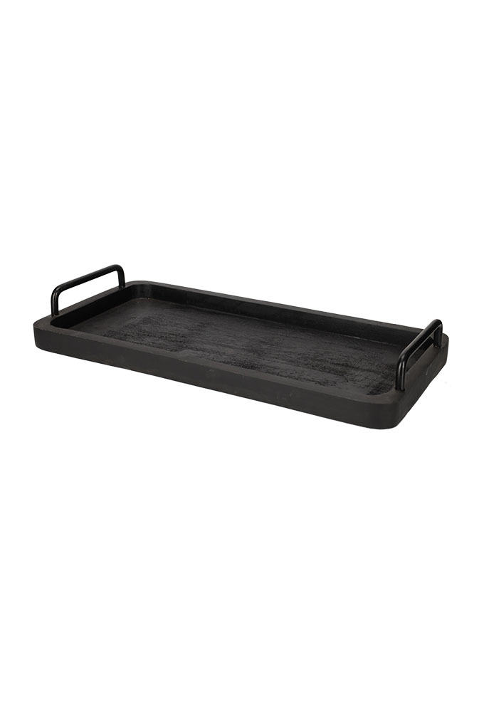 Jens Living Houten Dienblad Kelby Zwart 50x24.8x7.5cm 1stuks Jens Living Houten Dienblad Kelby Zwart 50x24.8x7.5cm 1stuks