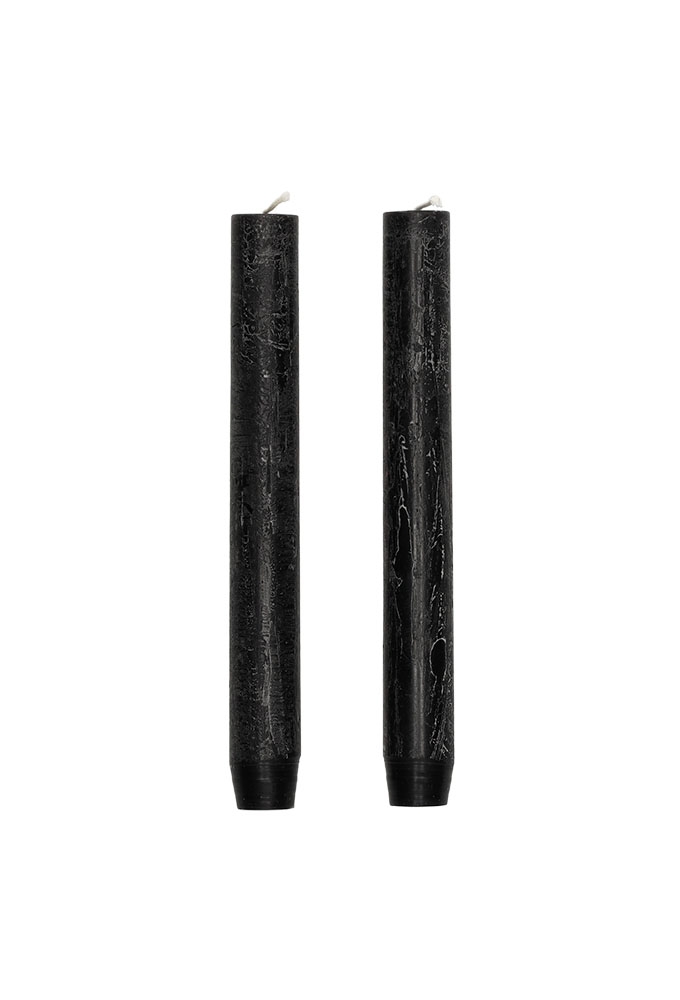 Jens Living Rustieke Dinerkaarsen Zwart set van 2st 2.3x2.3x20cm 1st