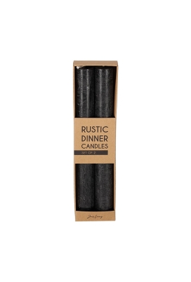 Jens Living Rustieke Dinerkaarsen Zwart set van 2st 2.3x2.3x20cm 1st