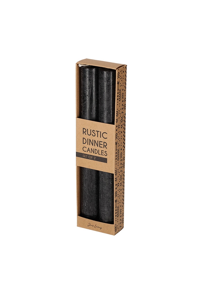 Jens Living Rustieke Dinerkaarsen Zwart set van 2st 2.3x2.3x20cm 1st