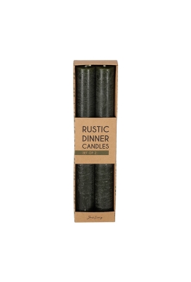 Jens Living Rustieke Dinerkaarsen Groen set van 2st 2.3x2.3x20cm 1st