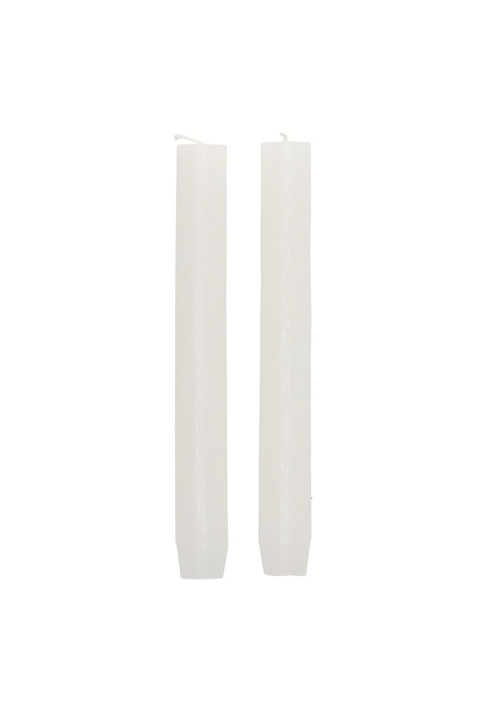 Jens Living Rustieke Dinerkaarsen Wit set van 2st 2.3x2.3x20cm 1st
