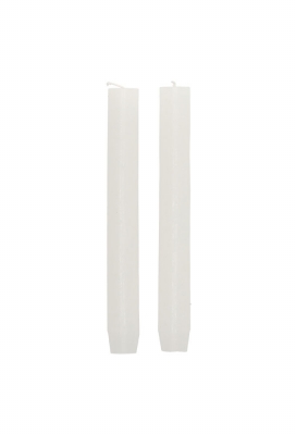 Jens Living Rustieke Dinerkaarsen Wit set van 2st 2.3x2.3x20cm 1st