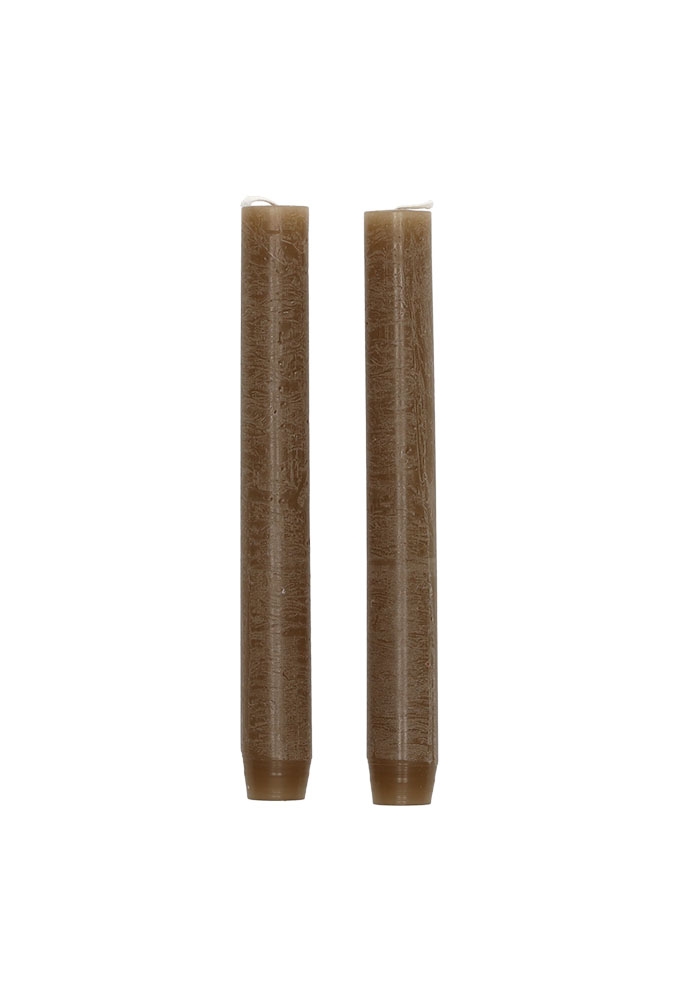 Jens Living Rustieke Dinerkaarsen Bruin set van 2st 2.3x2.3x20cm 1st