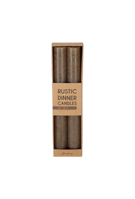 Jens Living Rustieke Dinerkaarsen Bruin set van 2st 2.3x2.3x20cm 1st