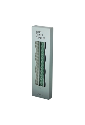 Jens Living Swirl Dinerkaarsen Groen set van 3stuks 2x2x24.5cm 1stuks