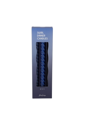 Jens Living Swirl Dinerkaarsen Blauw set van 3stuks 2x2x24.5cm 1stuks