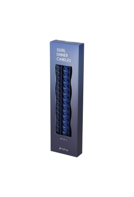 Jens Living Swirl Dinerkaarsen Blauw set van 3stuks 2x2x24.5cm 1stuks