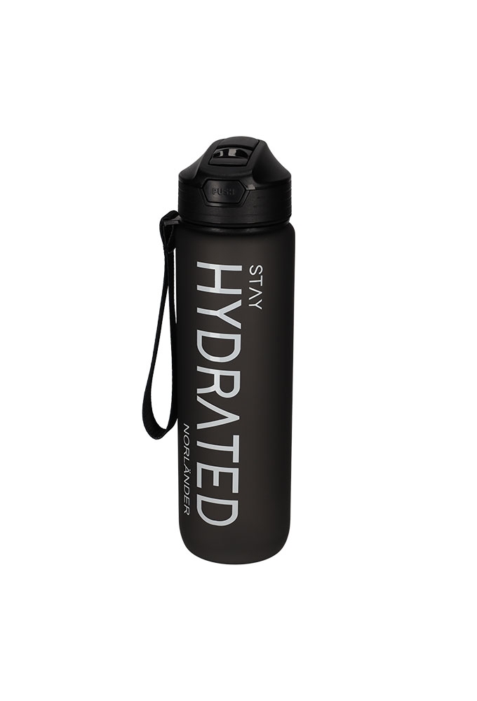 Norlander Waterfles Hydrated Zwart 7.5x7.5x28cm 1stuks