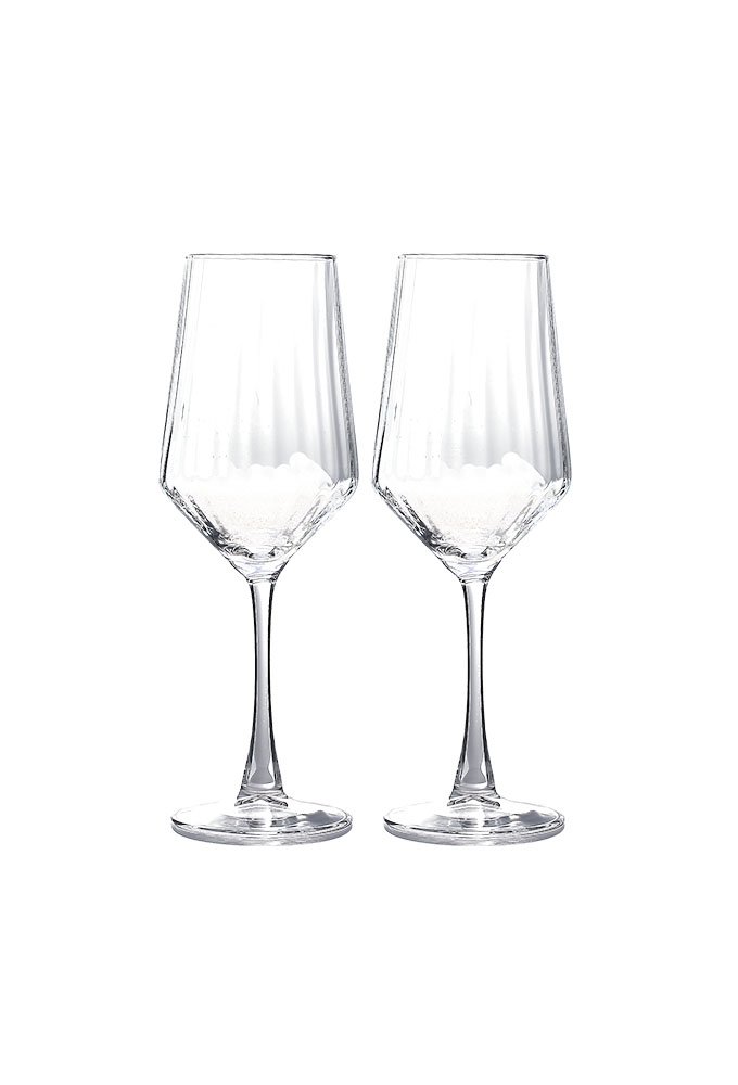 Jens Living Witte Wijnglazen Elin set van 2stuks 7.5x7.5x23.5cm 1stuks