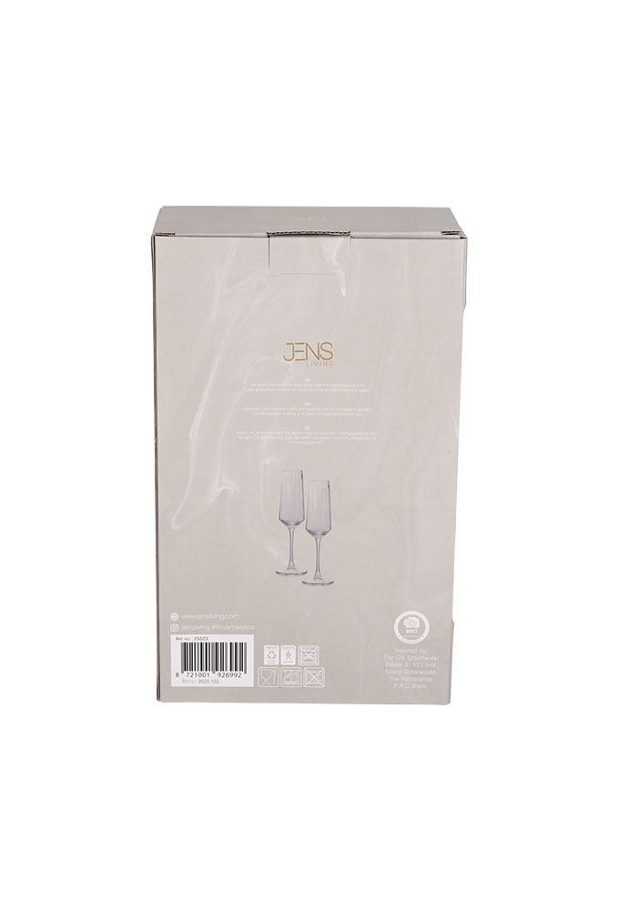 Jens Living Champagneglazen Elin set van 2stuks 4.4x7.5x24.7cm 1stuks