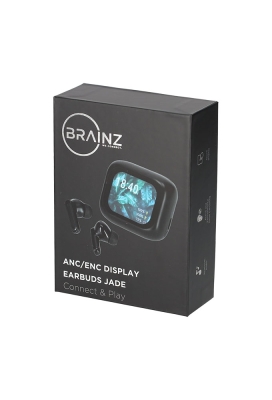 Brainz Anc & enc Display Earbuds Jade Zwart 5.95x5.1x2.7cm 1stuks Brainz Anc & enc Display Earbuds Jade Zwart 5.95x5.1x2.7cm 1stuks
