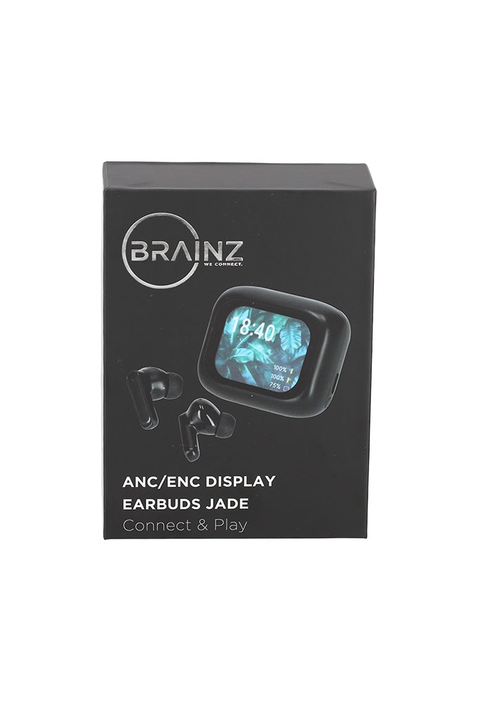 Brainz Anc & enc Display Earbuds Jade Zwart 5.95x5.1x2.7cm 1stuks Brainz Anc & enc Display Earbuds Jade Zwart 5.95x5.1x2.7cm 1stuks