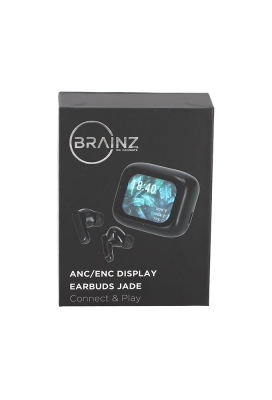 Brainz Anc & enc Display Earbuds Jade Zwart 5.95x5.1x2.7cm 1stuks Brainz Anc & enc Display Earbuds Jade Zwart 5.95x5.1x2.7cm 1stuks