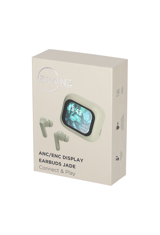 Brainz Anc & enc Display Earbuds Jade Taupe 5.95x5.1x2.7cm 1stuks