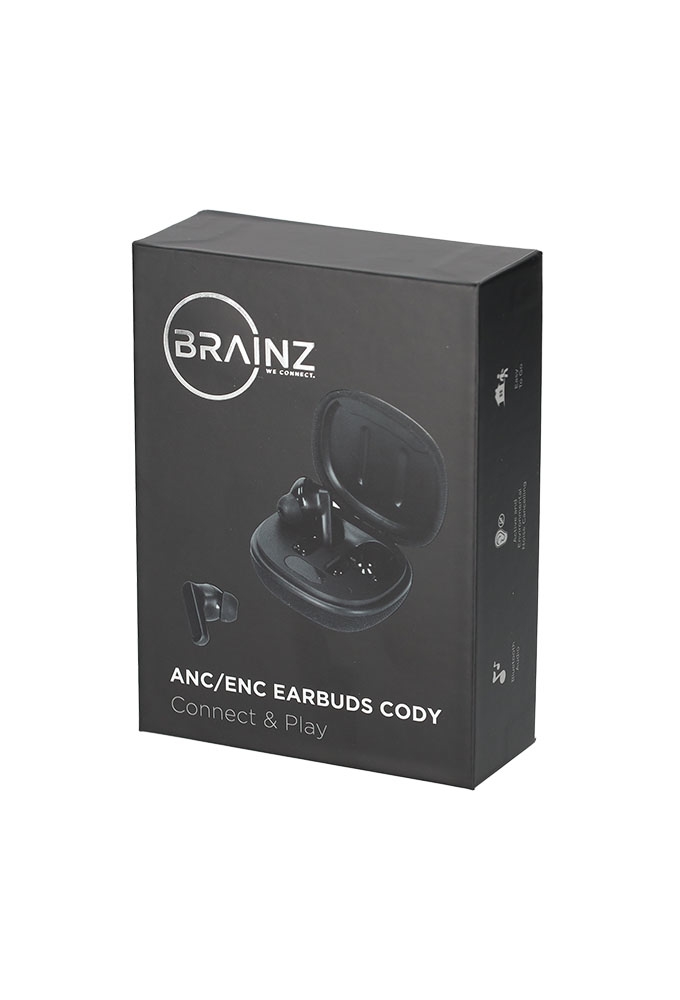 Brainz Anc Earbuds Cody Zwart 6.4x6x3.2cm 1stuks