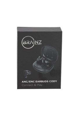 Brainz Anc Earbuds Cody Zwart 6.4x6x3.2cm 1stuks Brainz Anc Earbuds Cody Zwart 6.4x6x3.2cm 1stuks