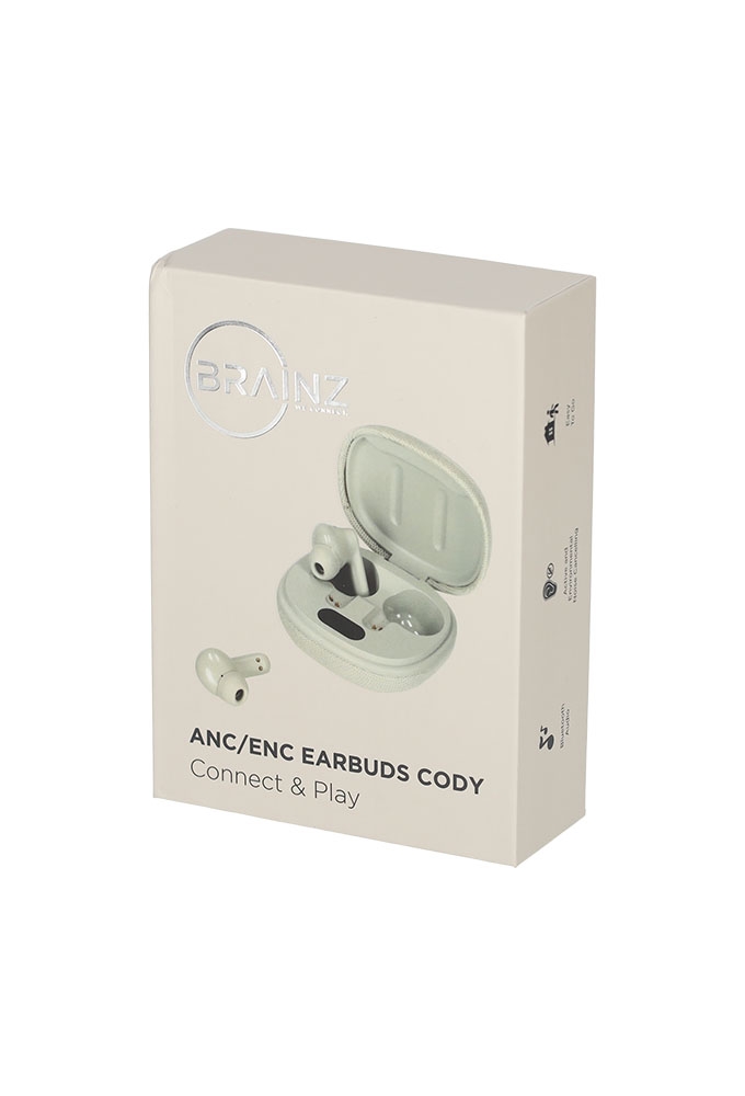 Brainz Anc Earbuds Cody Taupe 6.4x6x3.2cm 1stuks Brainz Anc Earbuds Cody Taupe 6.4x6x3.2cm 1stuks