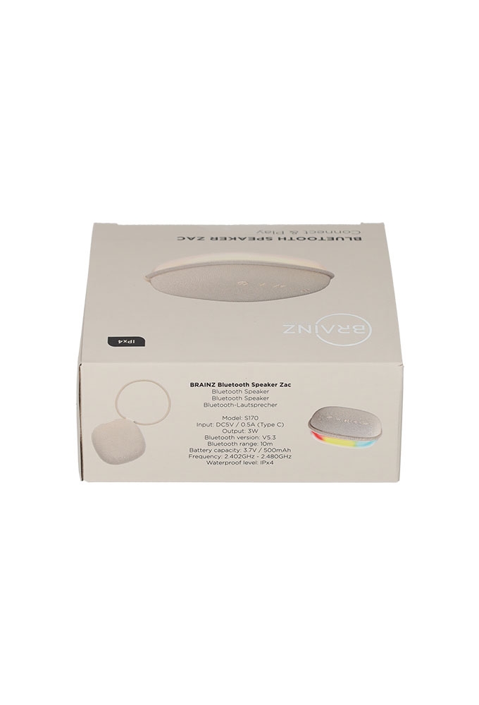 Brainz Speaker Zac Taupe 10x10x5cm 1stuks Brainz Speaker Zac Taupe 10x10x5cm 1stuks