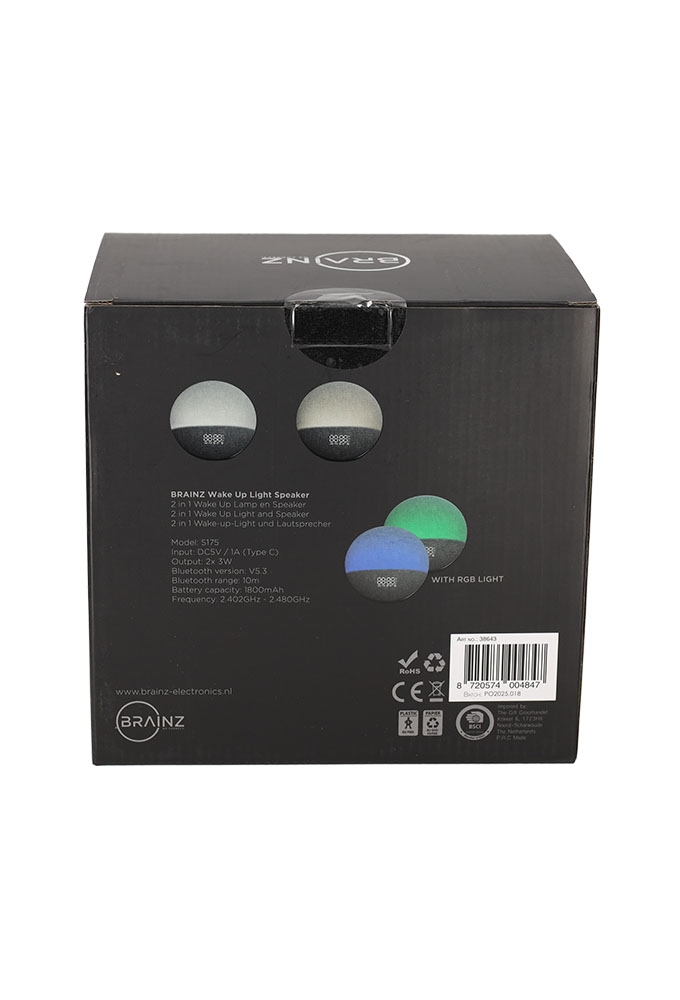 Brainz Wake Up Light Grijs 21x10.5x20cm 1stuks
