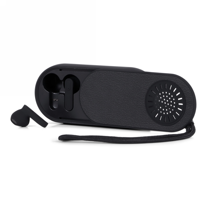 Brainz 2 in 1 Earbuds & Speaker Zwart 11x5x2.5cm 1stuks Brainz 2 in 1 Earbuds & Speaker Zwart 11x5x2.5cm 1stuks