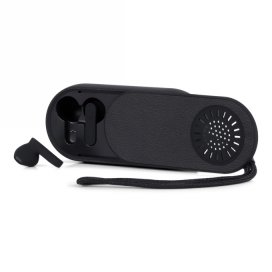 Brainz 2 in 1 Earbuds & Speaker Zwart 11x5x2.5cm 1stuks Brainz 2 in 1 Earbuds & Speaker Zwart 11x5x2.5cm 1stuks