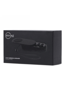 Brainz 2 in 1 Earbuds & Speaker Zwart 11x5x2.5cm 1stuks Brainz 2 in 1 Earbuds & Speaker Zwart 11x5x2.5cm 1stuks