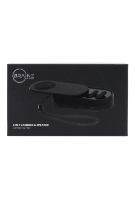 Brainz 2 in 1 Earbuds & Speaker Zwart 11x5x2.5cm 1stuks Brainz 2 in 1 Earbuds & Speaker Zwart 11x5x2.5cm 1stuks