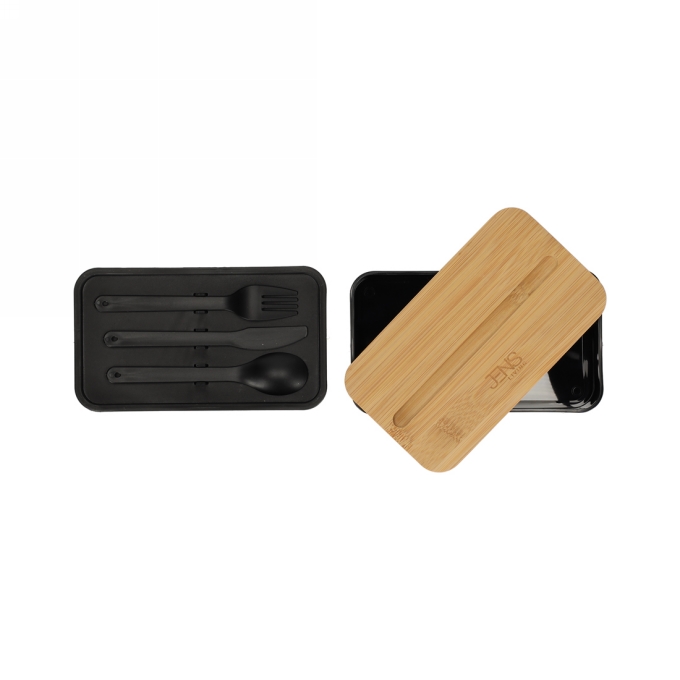 Jens Living Lunchbox Jake Zwart 18.5x10.5x9.7cm 1stuks