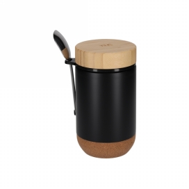 Jens Living Thermo Beker met Lepel Jake Zwart 8.5x8.5x15.5cm 1stuks Jens Living Thermo Beker met Lepel Jake Zwart 8.5x8.5x15.5cm 1stuks