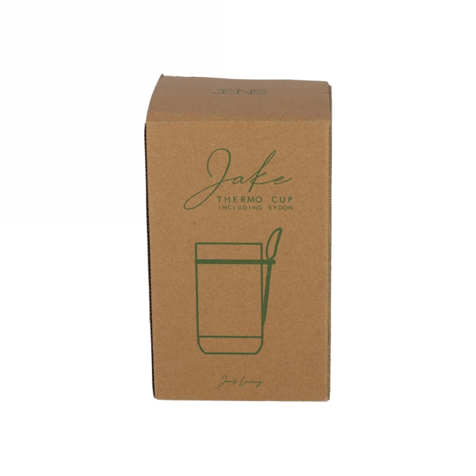 Jens Living Thermo Beker met Lepel Jake Groen 8.5x8.5x15.5cm 1stuks