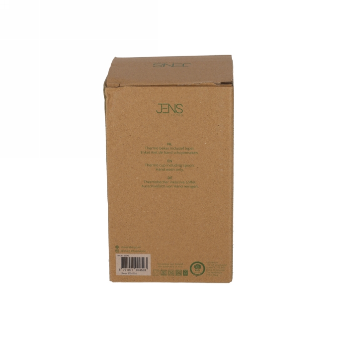Jens Living Thermo Beker met Lepel Jake Groen 8.5x8.5x15.5cm 1stuks